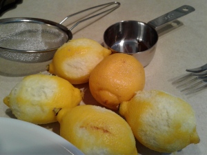 Lemons grated for lemon zest